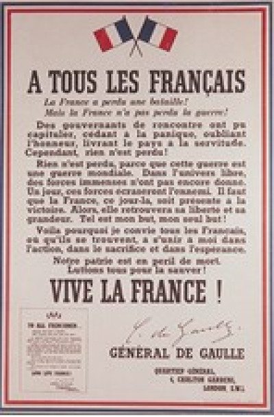 Appel du 18 juin 1940 du général de Gaulle : circonstances et texte. RAPPEL HISTORIQUE : 