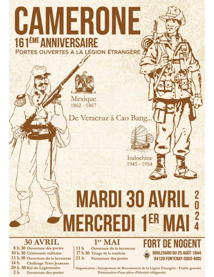 PORTES-OUVERTES de la Légion Etrangère - Du 30/04/24 au 01/05/2024 au Fort de Nogent