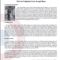 LU.  Chronique aérospatiale : "28 Mai 1918, Mort de l'Adjudant Léon Joseph Blanc " - CESA